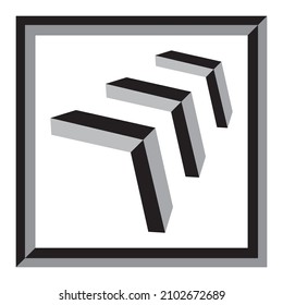 3d arrow logo vector. 2 arrows, large and small, facing up. Perfect for a company logo with an ever-increasing vision. All energy is focused on maximizing improvement