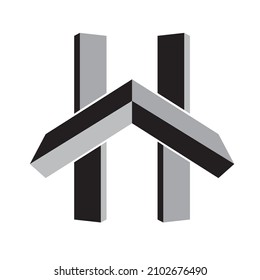 3d arrow logo vector. 2 arrows, large and small, facing up. Perfect for a company logo with an ever-increasing vision. All energy is focused on maximizing improvement