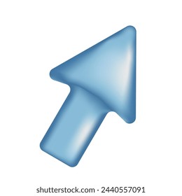 3d arrow pointer, mouse cursor icon. Computer interface render. Click here arrow. Computer mouse cursor. Web interface 3d click pointer. Ui selection tool. Vector