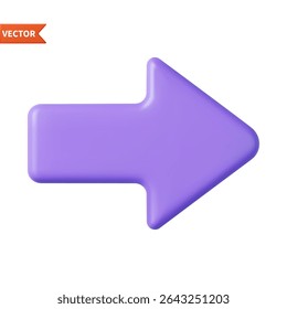 3d Arrow pointer, mouse cursor. Computer interface. 3d vector icon. Icon isolated on white background. 3d rendering. Vector illustration