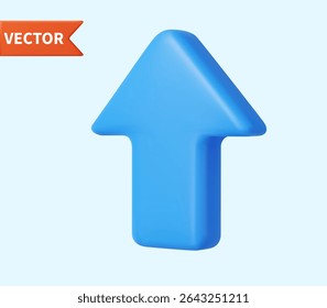3d Arrow pointer, mouse cursor. Computer interface. 3d vector icon. Icon isolated on white background. 3d rendering. Vector illustration