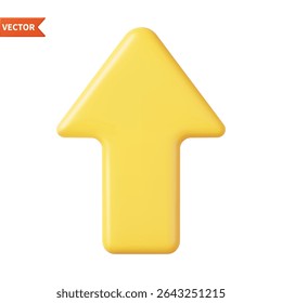 3d Arrow pointer, mouse cursor. Computer interface. 3d vector icon. Icon isolated on white background. 3d rendering. Vector illustration