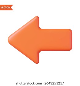 3d Arrow pointer, mouse cursor. Computer interface. 3d vector icon. Icon isolated on white background. 3d rendering. Vector illustration