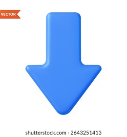 3d Arrow pointer, mouse cursor. Computer interface. 3d vector icon. Icon isolated on white background. 3d rendering. Vector illustration