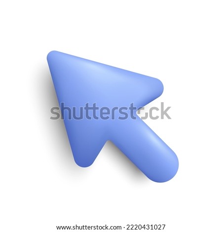 3d arrow pointer, mouse cursor icon. Computer interface render. Click here arrow. Computer mouse cursor. Web interface 3d click pointer. Ui selection tool. Vector