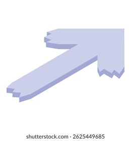 3d arrow pointing up to the right with jagged edges