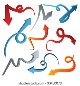 3D arrow set - vector