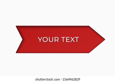 3d arrow signpost template. red arrow vector design element with text and shadow.