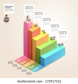 3d arrow staircase diagram business step options. Vector illustration. can be used for workflow layout, banner, number options, step up options, web design, infographics.