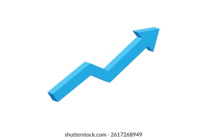 3d arrow up. Arrow shows the success of business strategy. Vector illustration