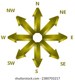 3D arrow vector. Set of 3d shiny arrows. illustration isolated on white background. Direction arrows