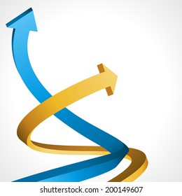 Fondo de vectores de negocio abstracto con flechas 3d 