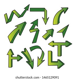 3D Arrows, Arrows doodles, arrows pointer, Arrows set vector templates