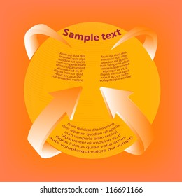 3D arrows orange backgroud