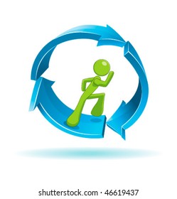 3D Arrows. Recycle symbol. Vector colorful illustration.