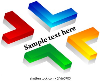 3d arrows with sample text
