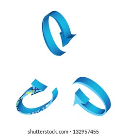 3D Arrows - Set - Isolated On White Background - Vector Illustration, Graphic Design Editable For Your Design. Arrow Logo