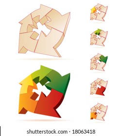 3d arrows. Vector element for design.