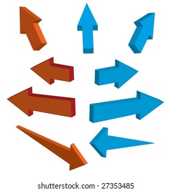 3d arrows, vector illustration.