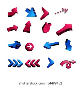 3d arrows. vector illustration