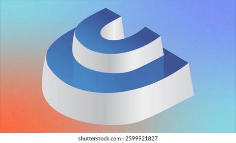 3D Art Design Shape Light blue Colorful Background