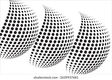 3d art dot circle earth black color on white background. vectors
