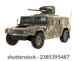 3d art vector design template isolated white render realistic car drive element war army heavy hummer h1 humvee truck jeep automobile green gun Russian Iran American Iraq cabin steel tank