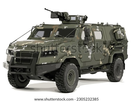 3d art vector design template isolated white render realistic car drive element war army heavy truck automobile green gun  Russian American Iraq