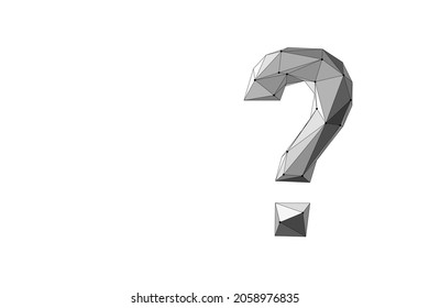 3D ask question mark. Make decision problem solution. Psychologist coach session medicine banner vector illustration