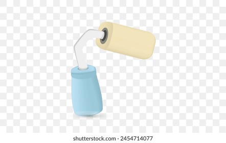 3d asset roller for painting walls by moving it up and down