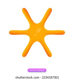Signo de estrella 3D asterisk aislado en fondo blanco. Icono 3D estrella de asterisco para la configuración de aplicaciones móviles, medios sociales o plantillas de navegador de sitios web. Campo de contraseña bloqueada, inicio de sesión, inicio de sesión.