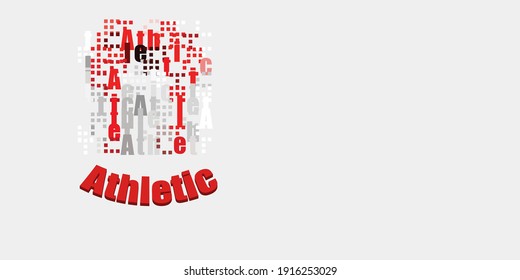 3D athletic style letters and random letters form a gift box. Abstract designs. wallpapers or logos. Easy to use and customize.