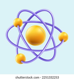 3d atom molecule science technology plastic model. Vector file.