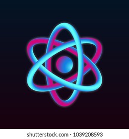 3D Atom Structure. Vector illustration