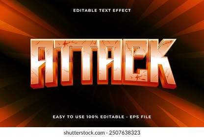 3d attack gradient scary text style effect template editable text effect