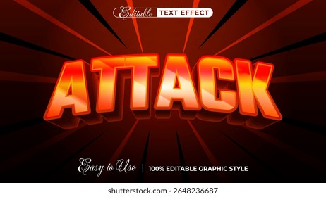 3d attack text style effect template editable text effect