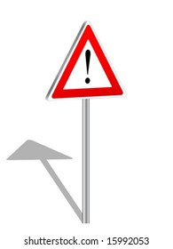 3D attention sign isolated on a white background. Vector illustration.