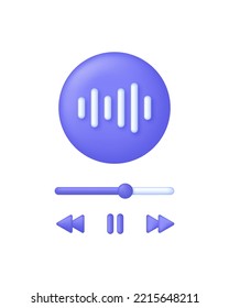 3D Audio streaming illustration. Favorite playlist with tracks. Music player concept. Online music. Can be used for many purposes. Trendy and modern vector in 3d style