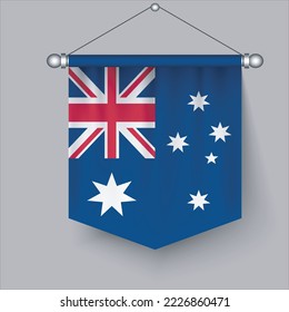 Ilustración vectorial de bandera de Australia 3D