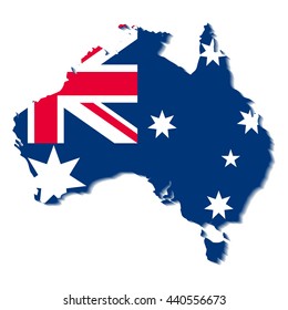 3D Australia map in Australian flag