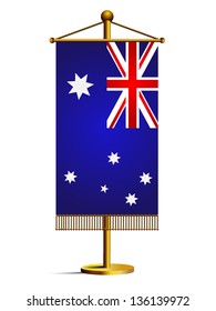 3d Australia table flag isolated on white