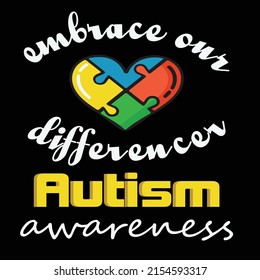 3D Autism Graphic Tshirt Design, Autism Awareness Day SVG, Autism awareness t-shirts design, Autism Vector Illustrator