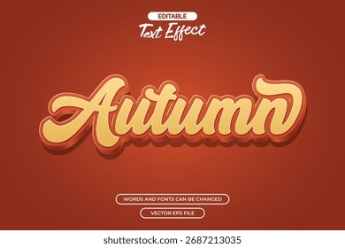 Efecto de texto editable de otoño 3D