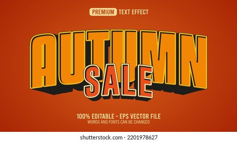 3d autumn sale editable text effect template for illustrator