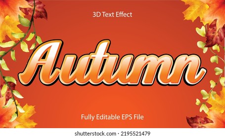 3D Autumn Text Effect Design Template