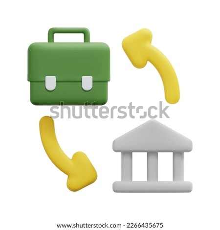 3d b2g icon vector. 3d business to government concept. Isolated on white background. 3d icon vector render illustration. Design in modern cartoon style for ui, ux, web, app banner design