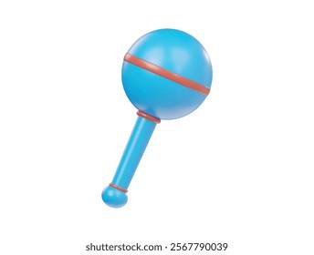 3d baby rattle icon render illustration