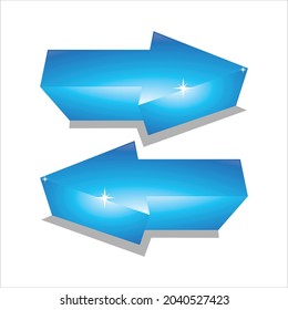 3d back and forth arrow vector isolated on white background
