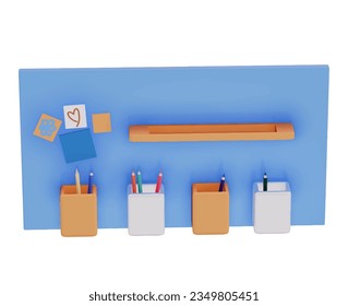 3d back to school icon isolated vector on white background
