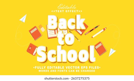 3d back to school text effect